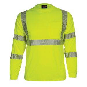 PIP Reflective Apparel™ ANSI Type R Class 3 Long Sleeve Moisture Wicking T-Shirt with 3M™ Scotchlite™ Comfort Trim and UPF 35 Sun Protection