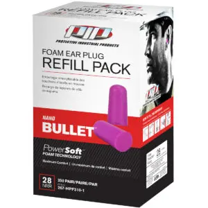 PIP® Nano Bullet™ Compact Disposable Soft Polyurethane Foam Ear Plugs - Dispenser Refill Pack