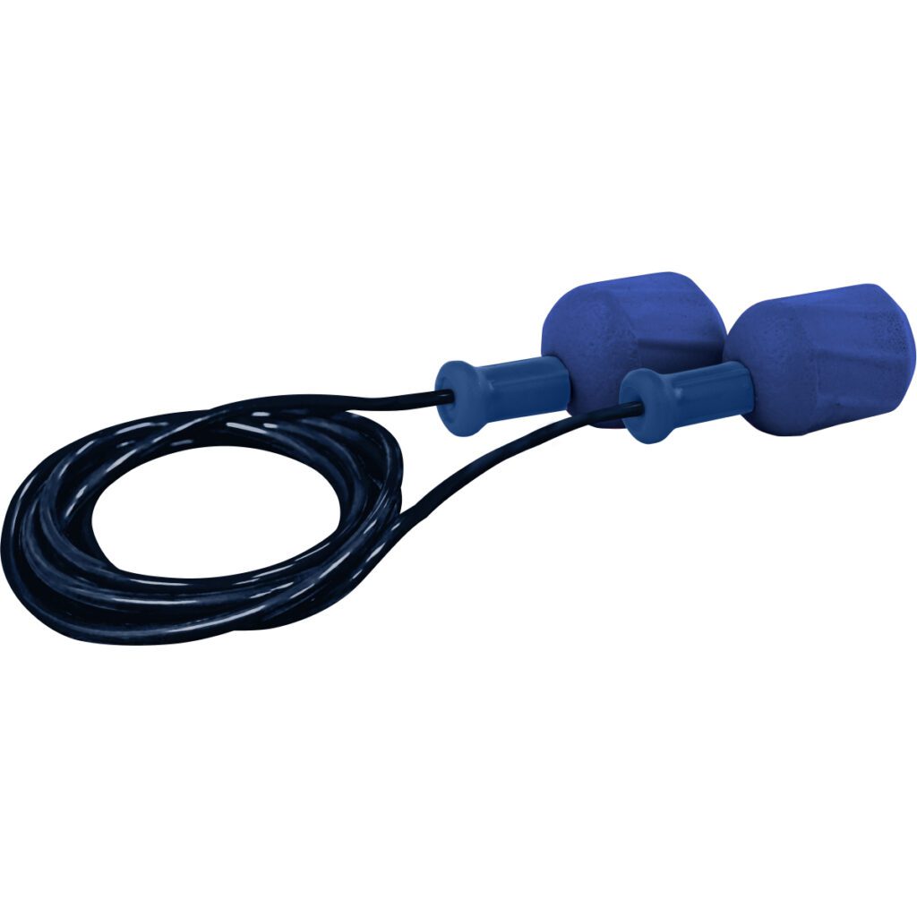 PIP® Food Pro EZ-Twist™ Metal Detectable Polyurethane Foam Corded Ear Plugs - 30 NRR / SNR 38
