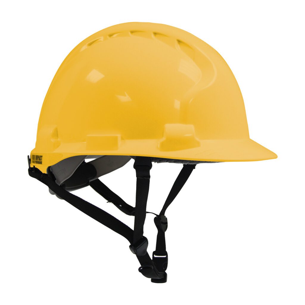 PIP JSP® MK8 Evolution® Type II Linesman Safety Helmet with HDPE Shell, EPS Impact Liner, Polyester Suspension, Wheel Ratchet Adjustment and 4-Point Chin Strap