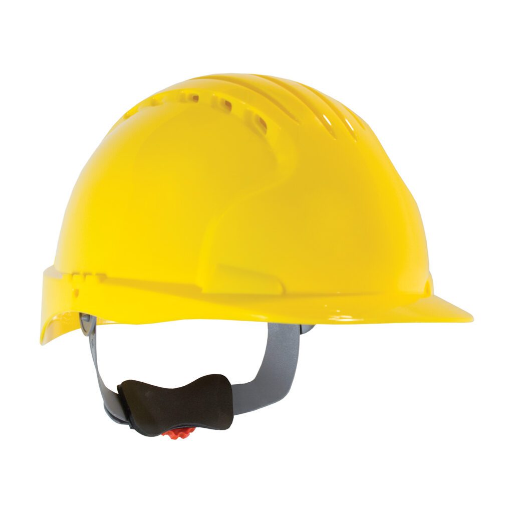 PIP JSP® Evolution® Deluxe 6151 Standard Brim, Vented Hard Hat with HDPE Shell, 6-Point Polyester Suspension and Wheel Ratchet Adjustment