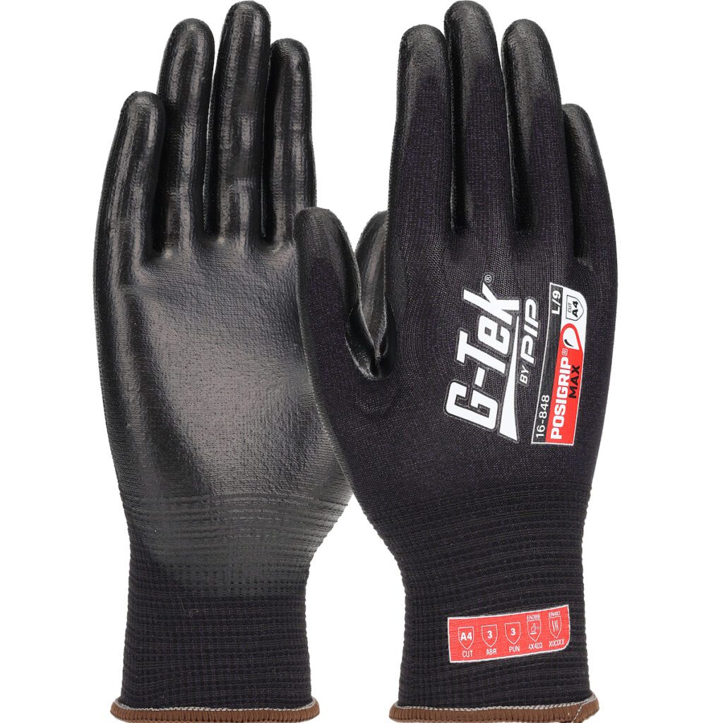 PIP G-Tek® PosiGrip MAX™ Seamless Knit PolyKor® Blended Glove with PosiGrip MAX™ Coating on Palm & Fingers - Touchscreen