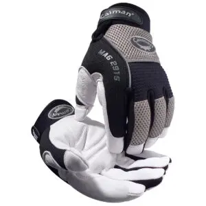 PIP Caiman® MAG™ Multi-Activity Glove with White Goat Grain Leather Padded Palm and Gray AirMesh™ Back - Heatrac® III Insulation