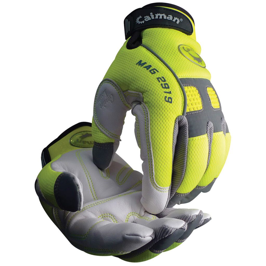 PIP Caiman® MAG™ Multi-Activity Glove with White Goat Grain Leather Padded Palm and Hi-Vis AirMesh™ Back - Heatrac® III Insulation