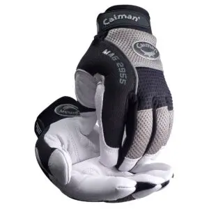 PIP Caiman® MAG™ Multi-Activity Glove with White Goat Grain Leather Padded Palm and Gray AirMesh™ Back