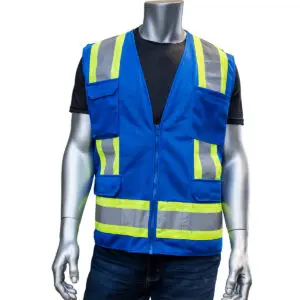 PIP® ANSI Type O Class 1 Two-Tone Eleven Pocket Mesh Surveyors Vest