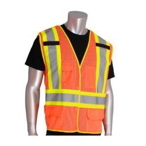 PIP® ANSI Type R Class 2 and CAN/CSA Z96 Class 2 Two-Tone X-Back Breakaway Mesh Vest