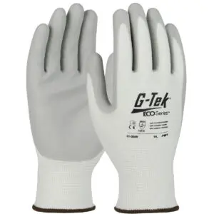 PIP G-Tek® ECO Series™ Seamless Knit Recycled Yarn / Spandex Blended Glove with Nitrile Coated Foam Grip on Palm & Fingers
