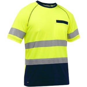 PIP Bisley® Workwear Essentials ANSI Type R Class 2 Short Sleeve T-Shirt with Navy Bottom