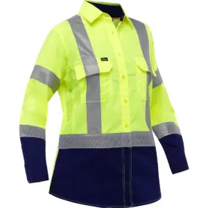 PIP Bisley® X-Airflow™ ANSI Type R Class 2 Women's Long Sleeve Work Shirt with X-Airflow™ and Navy Bottom