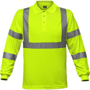 PIP Reflective Apparel™ ANSI Type R Class 3 Long Sleeve Moisture Wicking Polo Shirt with UPF 35 Sun Protection