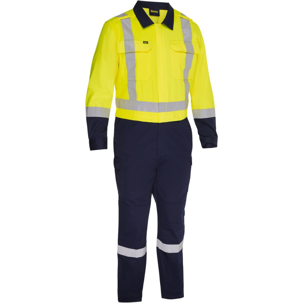 PIP Bisley® Performance Workwear ANSI Type R Class 2 Vented Coverall with Navy Bottom - Industrial Wash Durable
