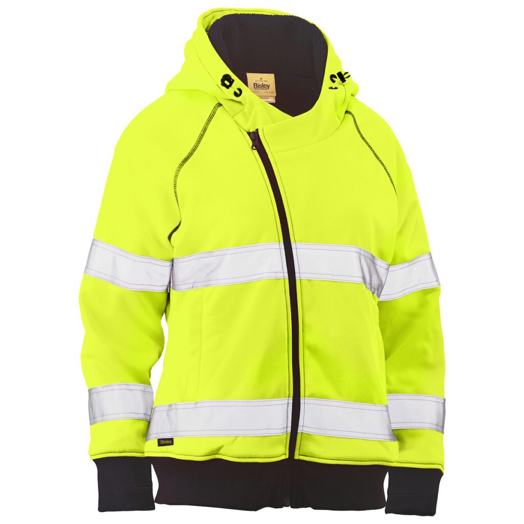 PIP Bisley® Multi-Season Workwear ANSI Type R Class 2 Women's Contoured Full Zip Hooded Sweatshirt with Sherpa Lining
