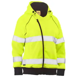 PIP Bisley® Multi-Season Workwear ANSI Type R Class 2 Women's Contoured Full Zip Hooded Sweatshirt with Sherpa Lining