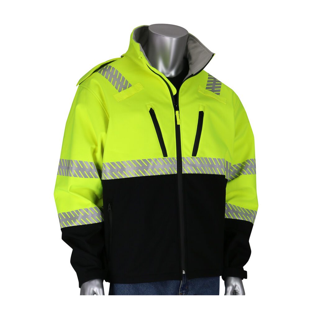 PIP® ANSI Type R Class 3 Ripstop Softshell Black Bottom Jacket