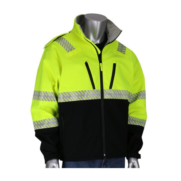 PIP® ANSI Type R Class 3 Ripstop Softshell Black Bottom Jacket ...