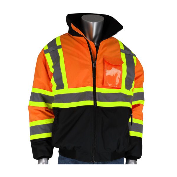 PIP® ANSI Type R Class 3 Value Two-Tone, Black Bottom Bomber Jacket ...