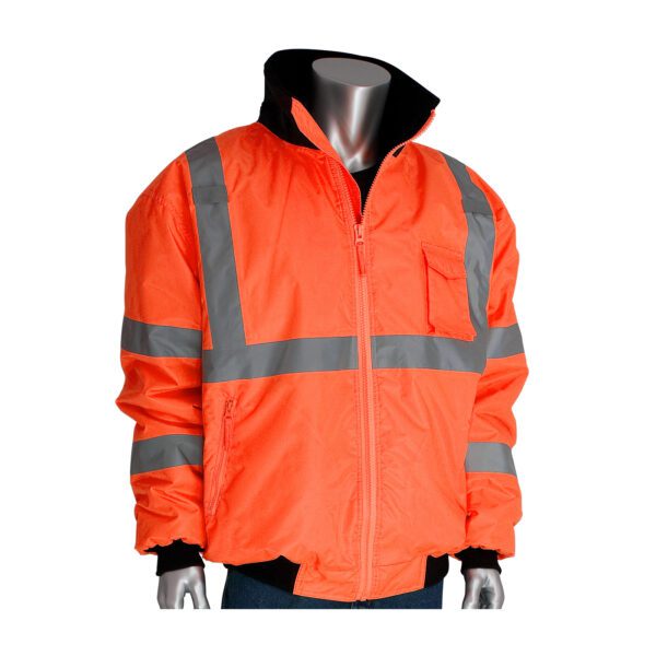 PIP® ANSI Type R Class 3 Value Bomber Jacket with Zip-Out Fleece Liner ...