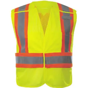 PIP Reflective Apparel™ ANSI Type R Class 2 Two-Tone Breakaway Mesh Vest with Adjustable Waistline