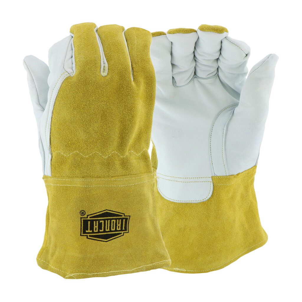 PIP Ironcat® Premium Top Grain Goatskin Leather MIG Welder's Glove with Split Cowhide Back and Fleece Lining