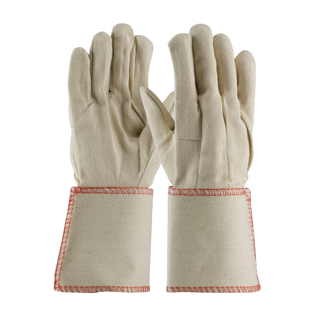 PIP® Premium Grade Cotton Canvas Single Palm Glove - Plasticized Gauntlet Cuff
