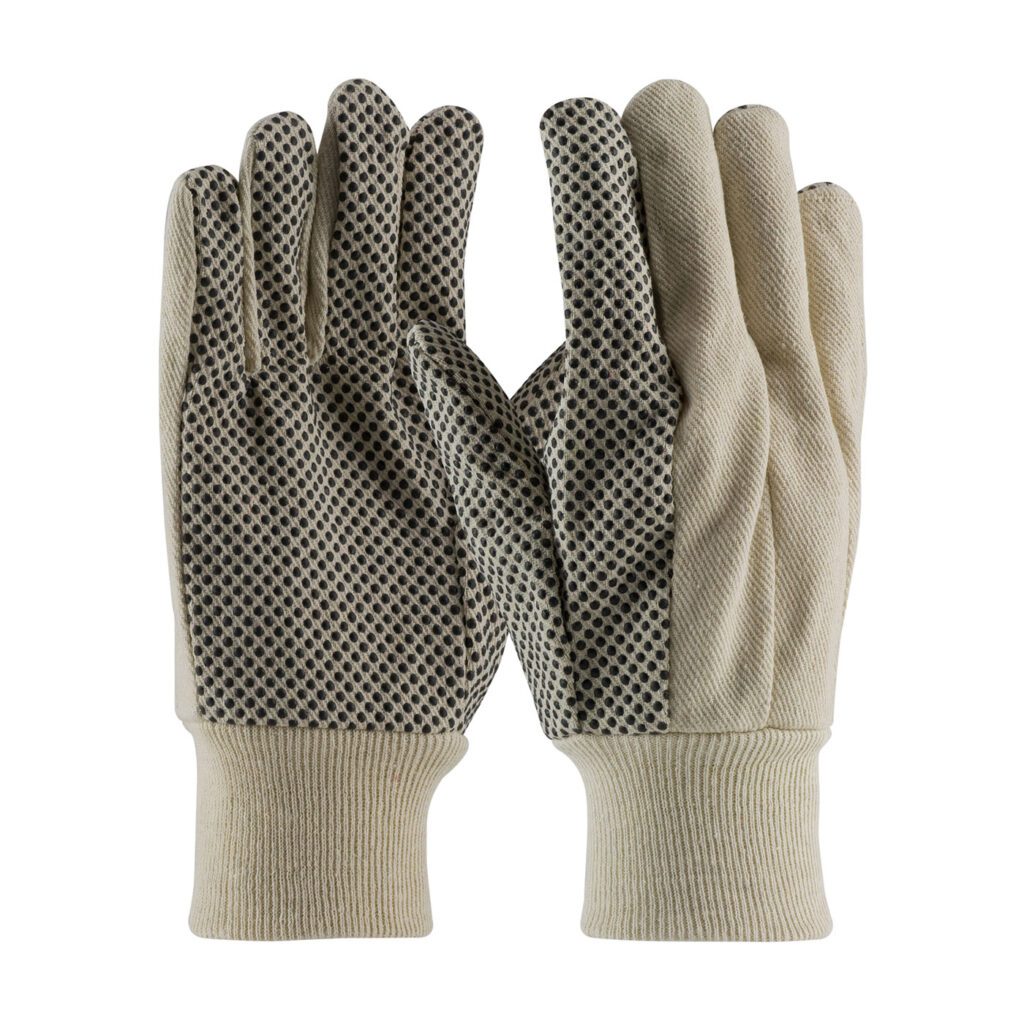 Boss® Premium Grade 100% Cotton Canvas Glove with PVC Dotted Grip on Palm, Thumb and Index Finger - 10 oz.