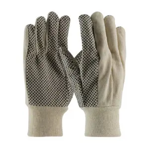 PIP® Economy Grade CottonPolyester Canvas Glove with PVC Dotted Grip on Palm, Thumb and Index Finger - 10 oz.