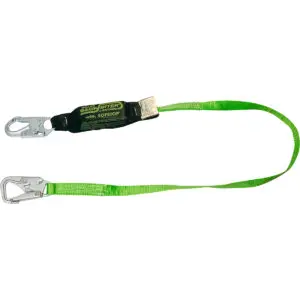 PIP Miller® BackBiter® Tie-Back Single Leg Web Lanyard, with SofStop® Energy Absorber, Miller 5K® Snap Hook and Locking Snap Hook