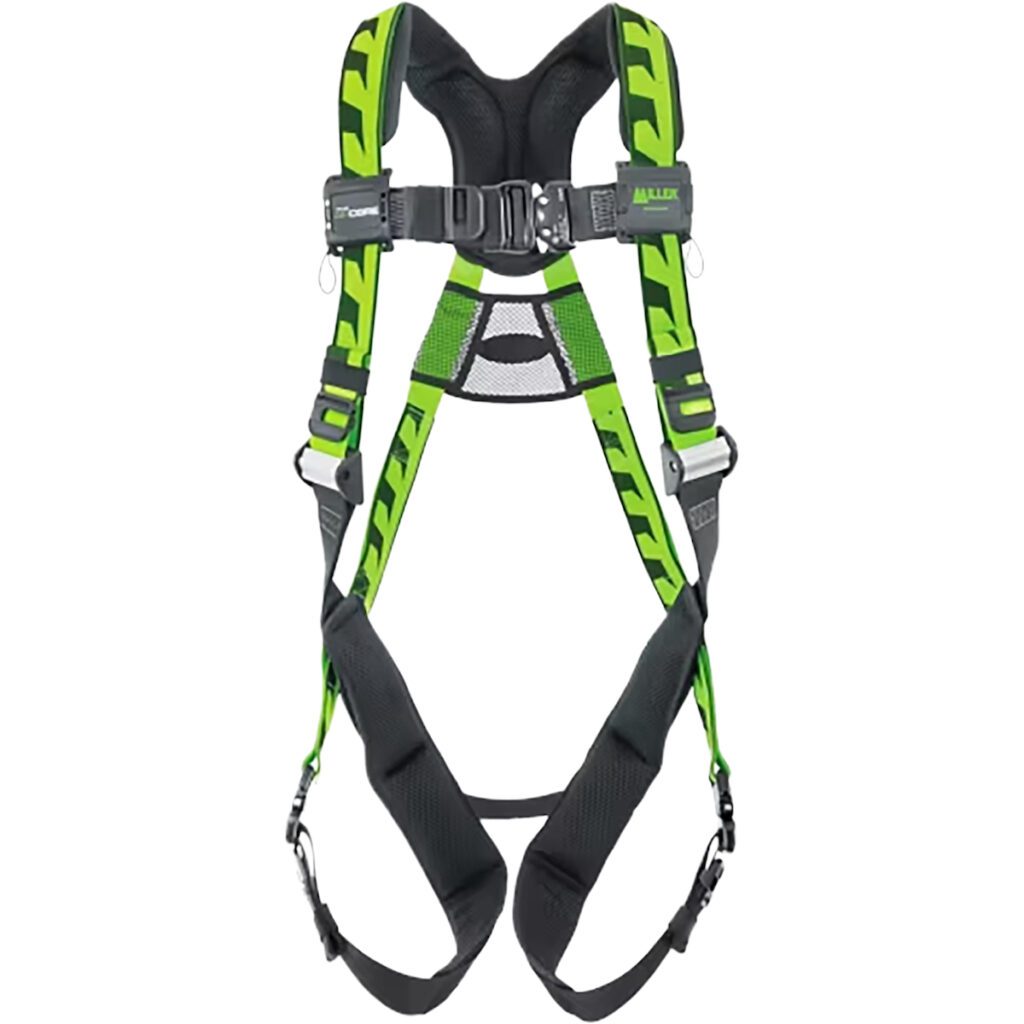 Miller® AirCore™ Premium Breathable Full-Body Harness, with Lightweight Aluminum Hardware, 5 Points of Adjustment, with Back D-Ring, and Quick-Connect Chest & Leg Buckles