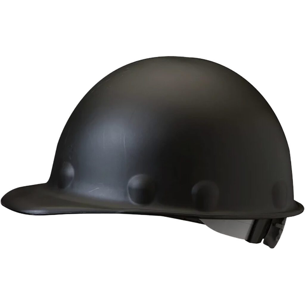 PIPFibre-Metal® Roughneck™ P2 Type I, Cap Style Smooth Dome Hard Hat with Fiberglass Shell, 8-Point Suspension and Wheel Ratchet Adjustment