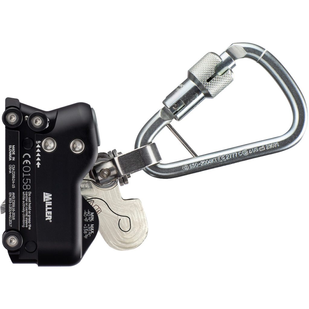 PIP Miller® GlideLoc® Fall Arrester for Vertical Rail System, Detachable Top or Bottom