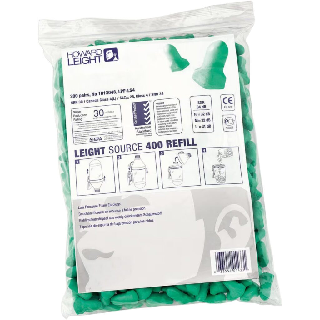 PIP Howard Leight™ Maximum Lite T-Shape Disposable Soft Polyurethane Foam Corded Ear Plugs - Dispenser Refill - NRR 30