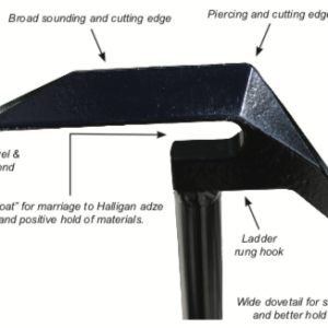 Leather Head Tools 12ft. Flat Black Lockwood Hook w/ Chisel End