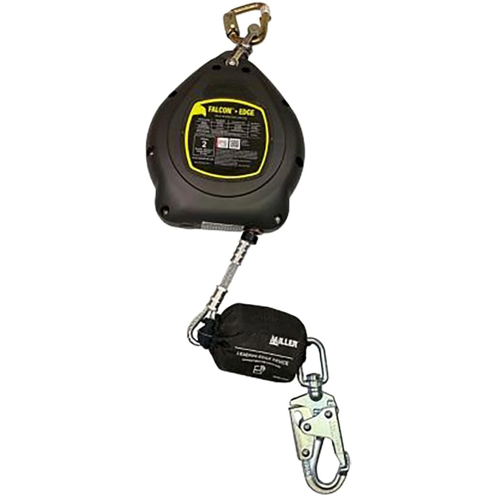 PIP Miller® Falcon+ Edge™ Self-Retracting Device for Leading Edges, with Galvanized Steel Cable, Steel Swivel Snap Hook