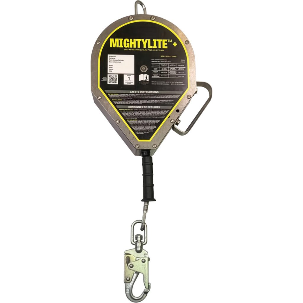 PIP Miller® MightyLite+™ Self-Retracting Lifeline, with Galvanized Steel Cable, Steel Carabiner, Steel Swivel Snap Hook