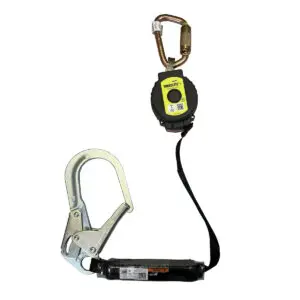 PIP Miller® TurboLite+™ Single Web Personal Fall Limiter, Vectran™ Webbing, Aluminum Carabiner, Aluminum Locking Rebar Hook