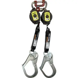 PIP Miller® TurboLite+™ Scorpion™ Twin Vectran™ Webbing Personal Fall Limiter, G2 Twin Connector, Aluminum Locking Rebar Hook