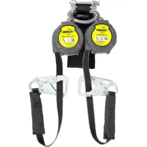 PIP Miller® TurboLite+ T-Bak™ Twin Self-Retracting Lifeline, Vectran™ Webbing, Aluminum Connector, Zinc-plated Steel Miller 5K® Snap Hook