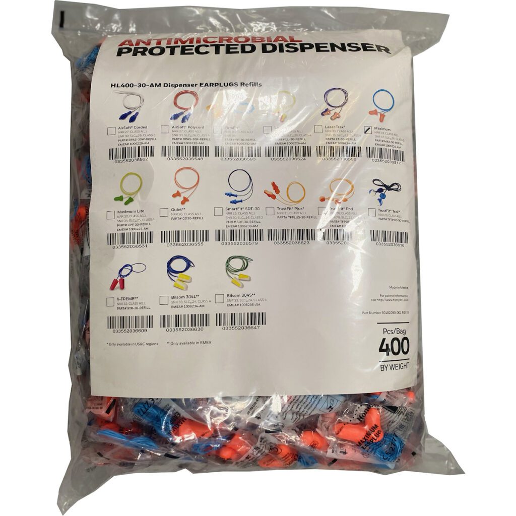 PIP Howard Leight™ Maximum Disposable Soft Polyurethane Foam Corded Ear Plug - Dispenser Refill Pack -NRR 33