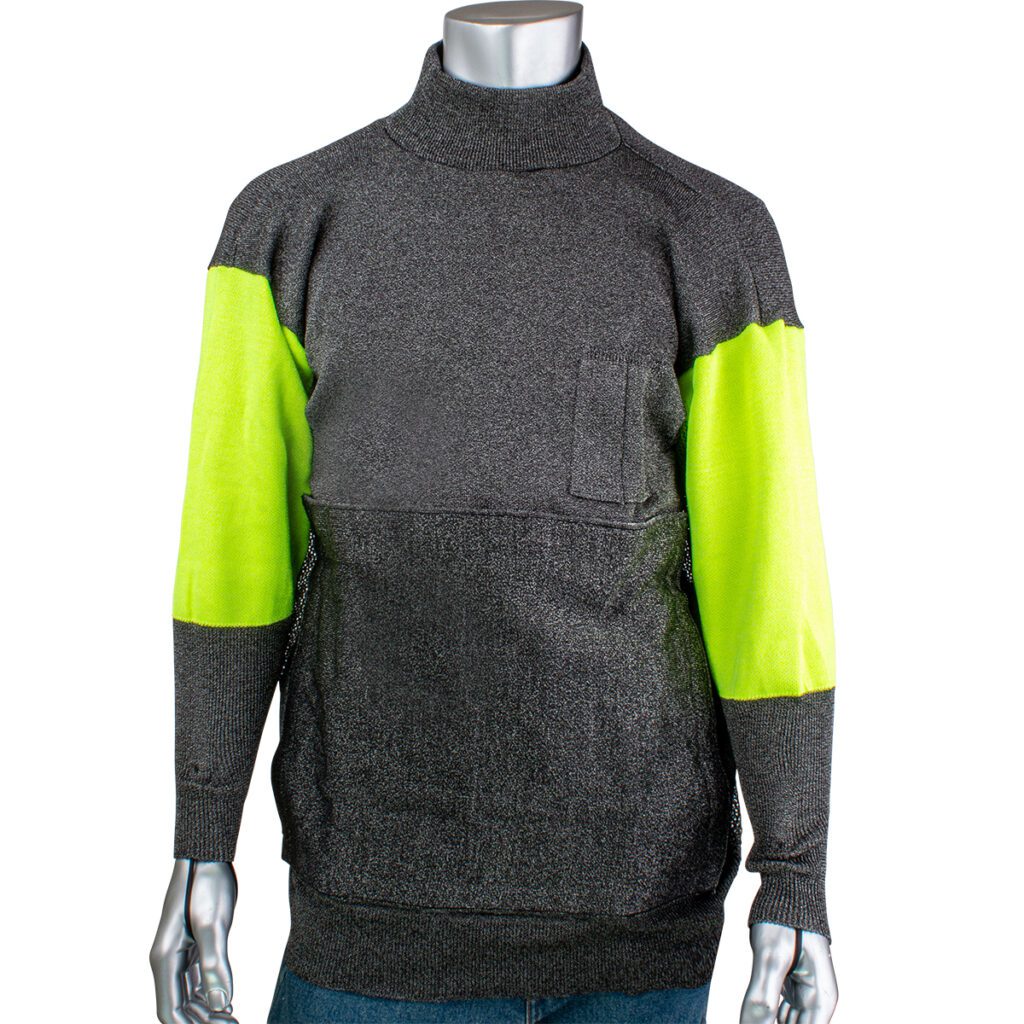 PIP Kut Gard® ATA® PreventWear™ ATA® Blended Cut Resistant Pullover with Removable Belly Patch, Hi-Vis Sleeves and Thumb Loops