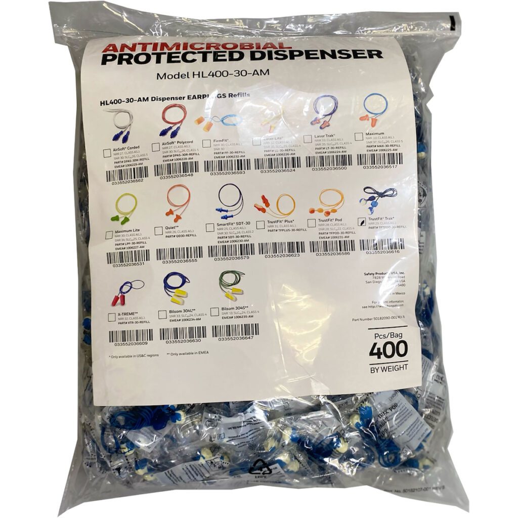 PIP Howard Leight™ TrustFit® Metal Detectable Soft Polyurethane Reusable Corded Ear Plugs - Dispenser Refill Pack - NRR 29