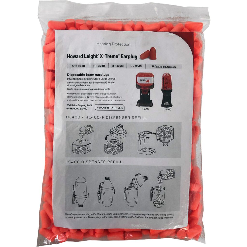 PIP Howard Leight™ X-Treme® Disposable Soft Polyurethane Foam Ear Plugs - Dispenser Refill Pack - NRR 32