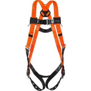 PIP Miller® Titan™ II Non-Stretch Full-Body Harness, with Hi-Viz Webbing, 5 Points of Adjustment, with Back D-Ring, and Mating Chest Buckles & Tongue Leg Buckles