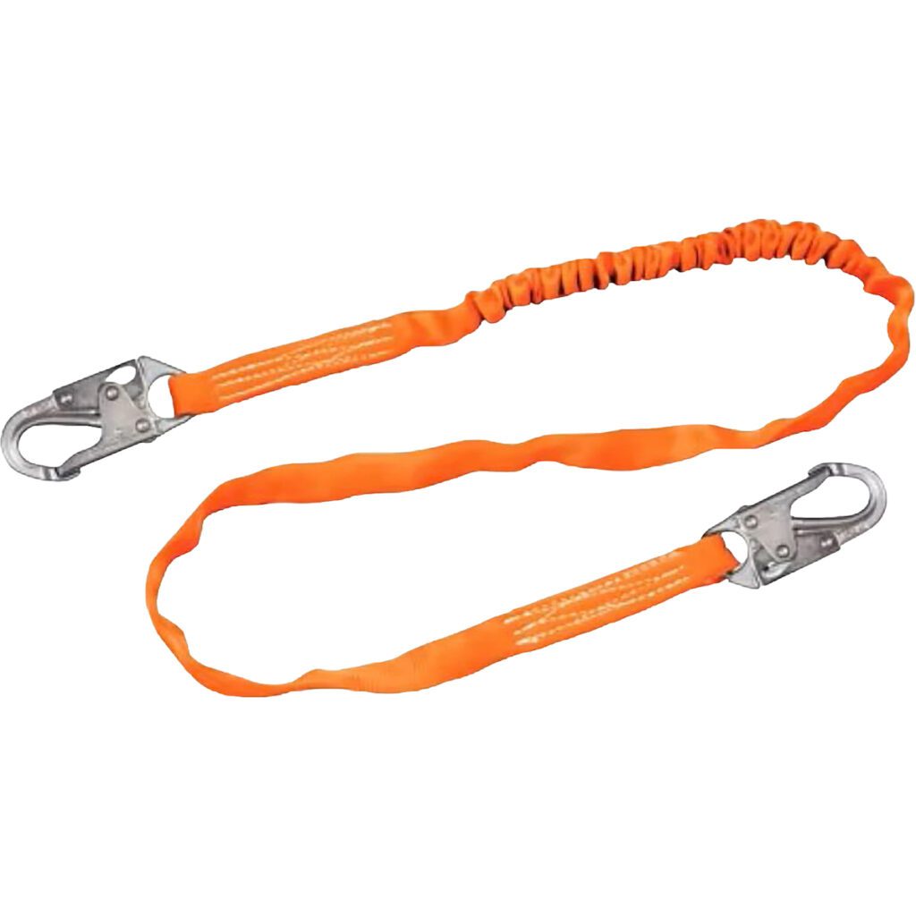 PIP Miller® Titan™ II Single Leg Tubular Shock-Absorbing Web Lanyard, with Locking Snap Hooks