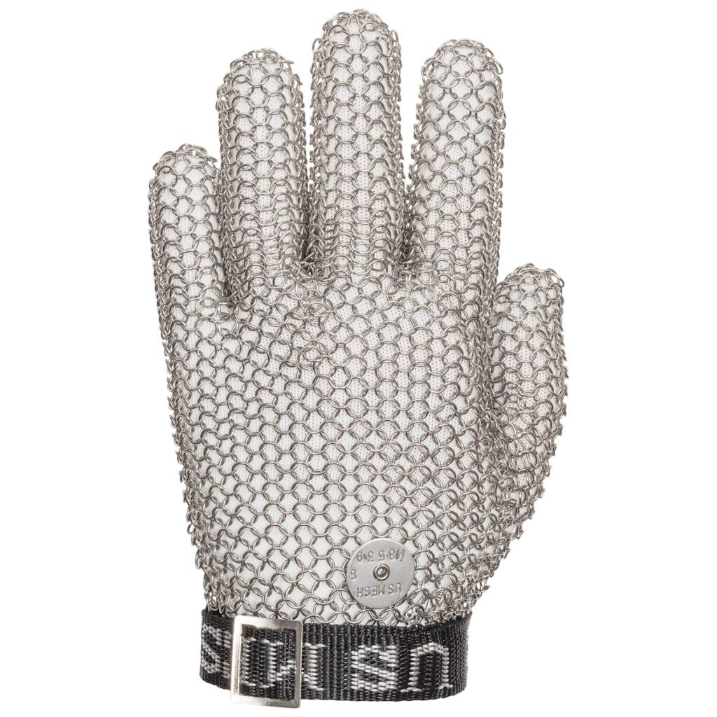 PIP US Mesh® Large Ring Stainless Steel Mesh Glove with Adjustable Strap - Wrist Length