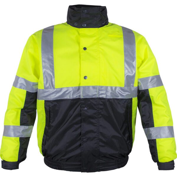 PIP Reflective Apparel™ ANSI Type R Class 3 Black Bottom Bomber Jacket ...
