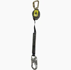 PIP Miller® TurboLite+™ Scorpion™ Single Vectran™ Webbing Personal Fall Limiter, Steel Locking Rebar Hook, Steel Locking Snap Hook