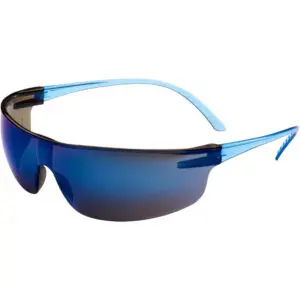 PIP UVEX® SVP 200 Rimless Safety Glasses with Blue Frame, Blue Mirror Lens with Anti-Scratch Coating and Hardcoat