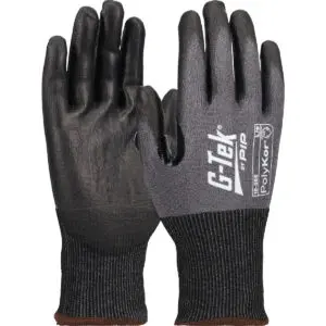 PIP G-Tek® PolyKor® Seamless Knit A6 PolyKor® Blended Glove with Polyurethane Coated Flat Grip on Palm & Fingers - 18 Gauge - Touchscreen