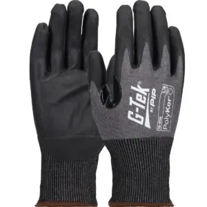 PIP G-Tek® PolyKor® Seamless Knit A6 PolyKor® Blended Glove with Foam Nitrile Coated Grip on Palm & Fingers - 18 Gauge - Touchscreen
